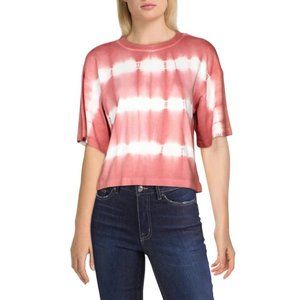 NWT LINI Women's Andie Crew Neck Tie-Dye Pink T-Shirt 100% Cotton Size Small